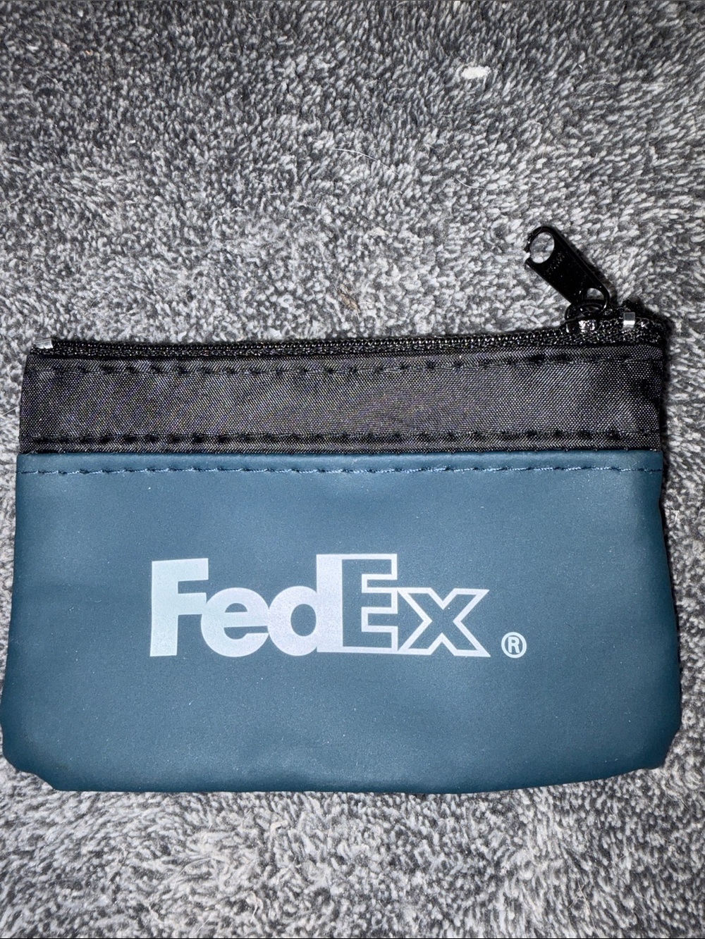 FedEx Navy and Black Small Zip Accessory Pouch